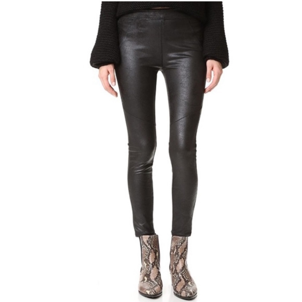Free People “Never Let It Go” Faux Suede/Leather Leggings NWOT